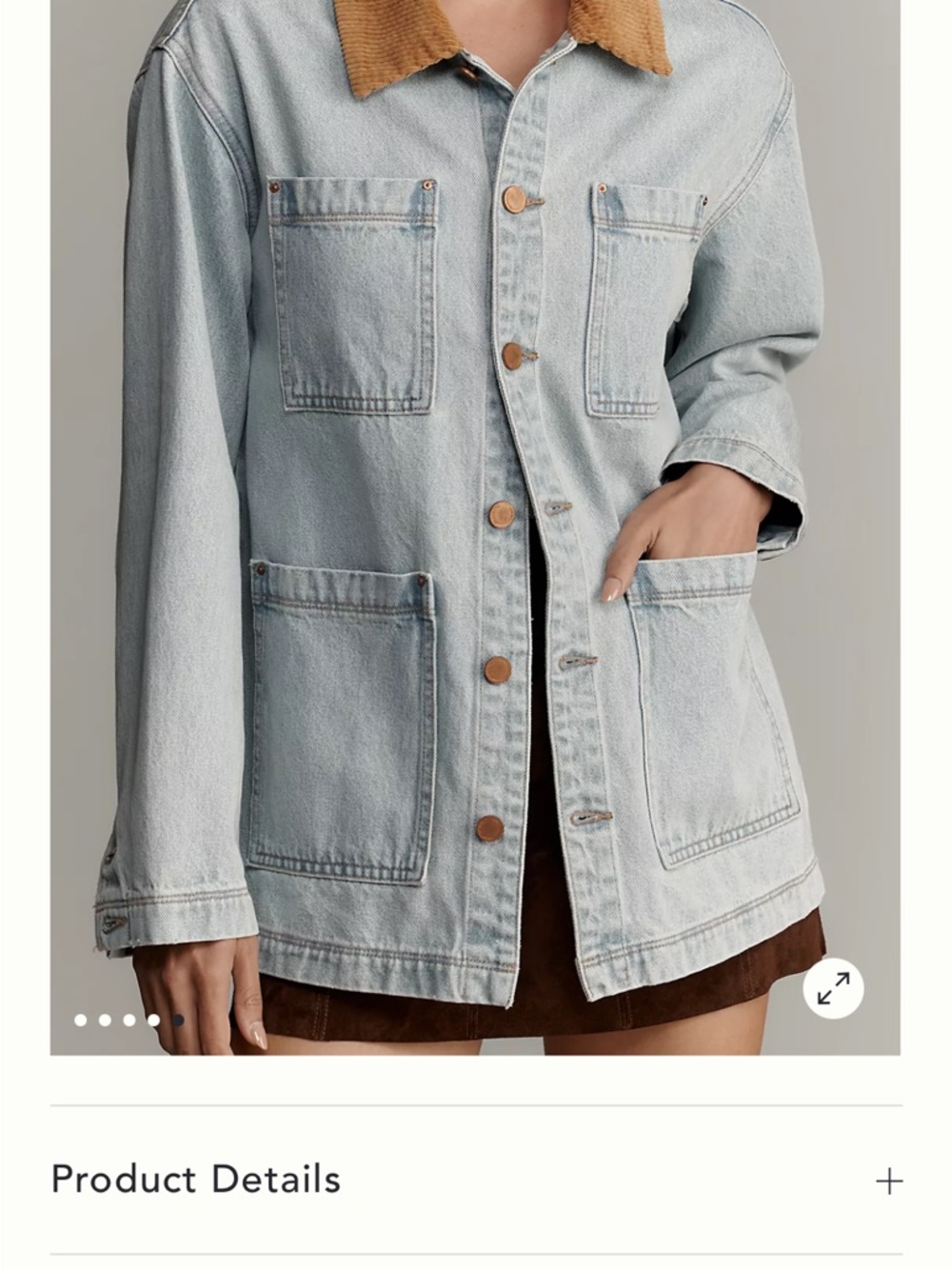 Blank NYC Light Indigo Denim barn Jacket with Button Front XS Anthropologie NWOT - Picture 4 of 9